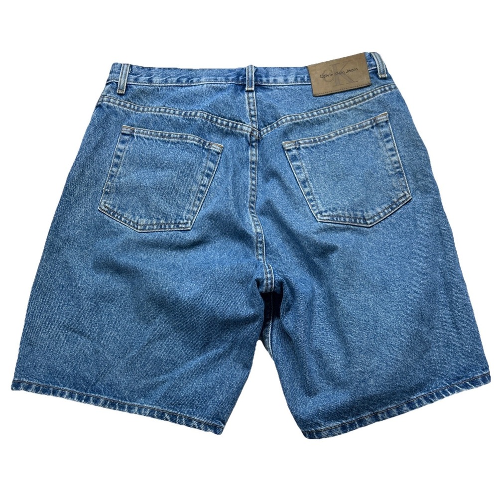Calvin Klein Denim Shorts 34 Mens Vintage Blue Inseam 9 Stone Wash